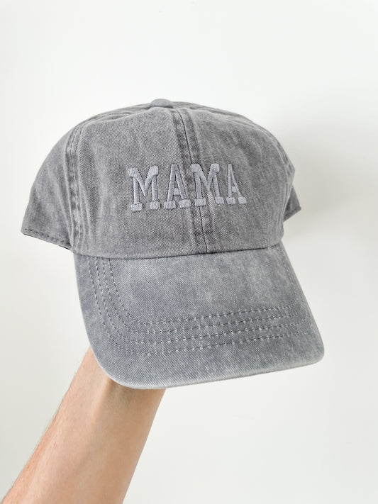 MAMA Embroidered Baseball Cap | Grey