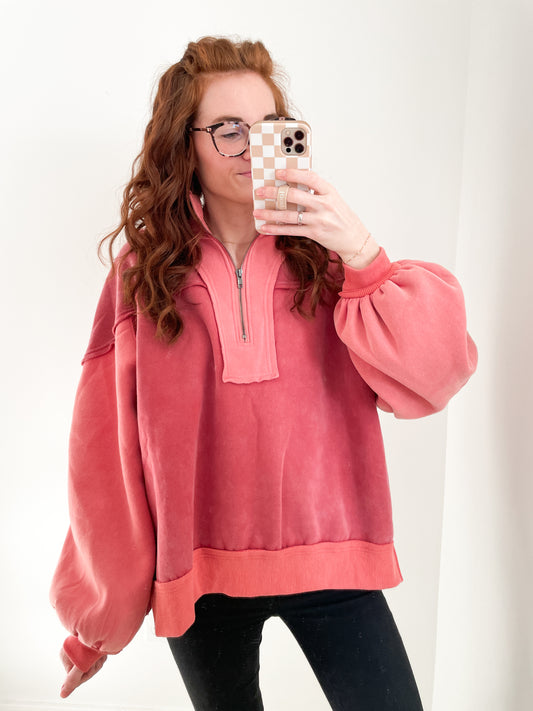 Vintage Coral Pullover