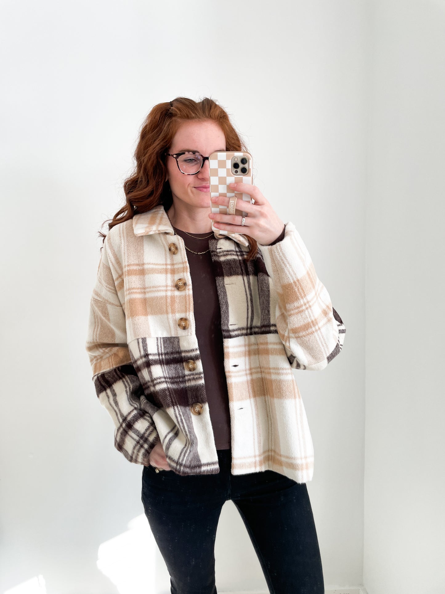 Chocolate Chip Cookie Plaid Jacket