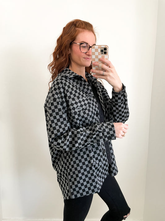 Graphite Checkered Shacket