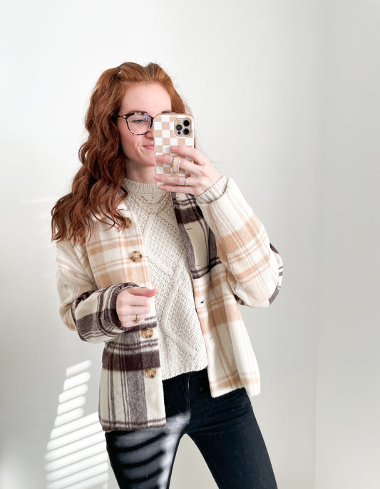 Chocolate Chip Cookie Plaid Jacket