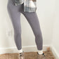 High Waisted Ribbed Seamless Leggings | Grey