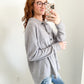 Milk & Cookies Brushed Hacci Pullover | Heather Grey