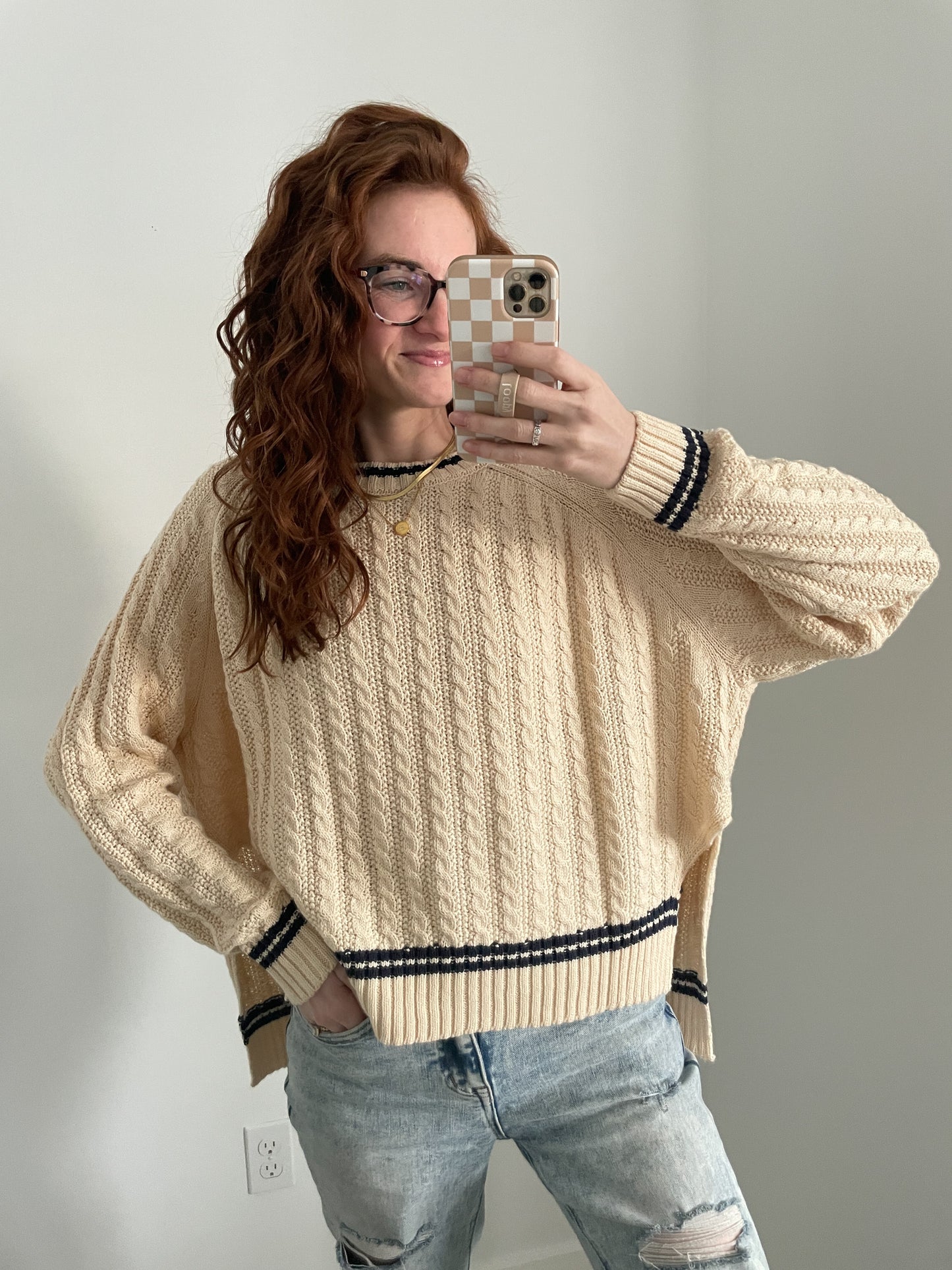 Winter Frost Cable Knit Sweater