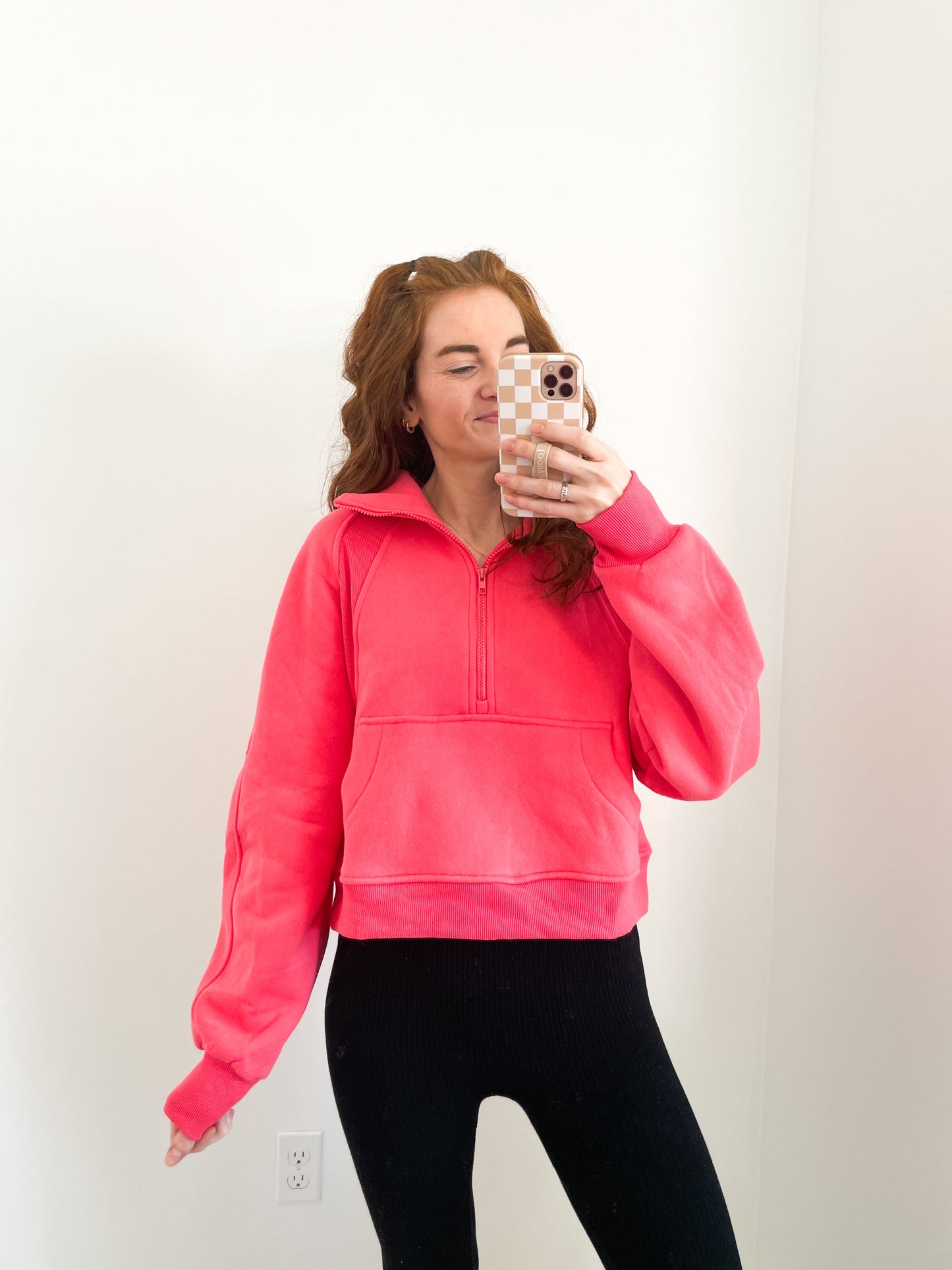 Carley Cropped Pullover - Coral