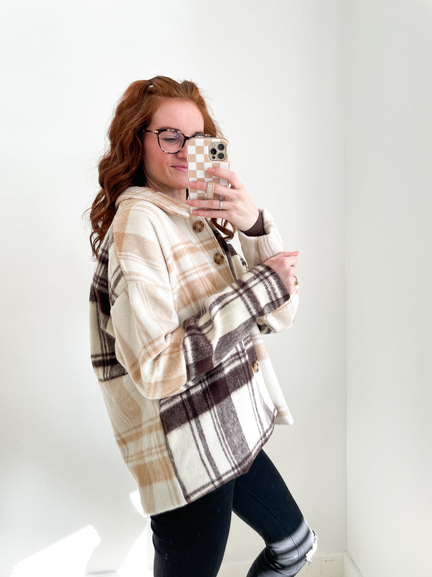 Chocolate Chip Cookie Plaid Jacket