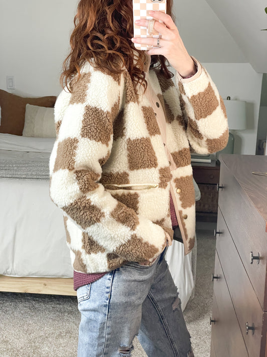 Checkered Sherpa Jacket