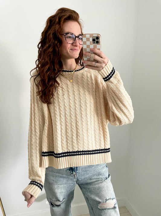 Winter Frost Cable Knit Sweater