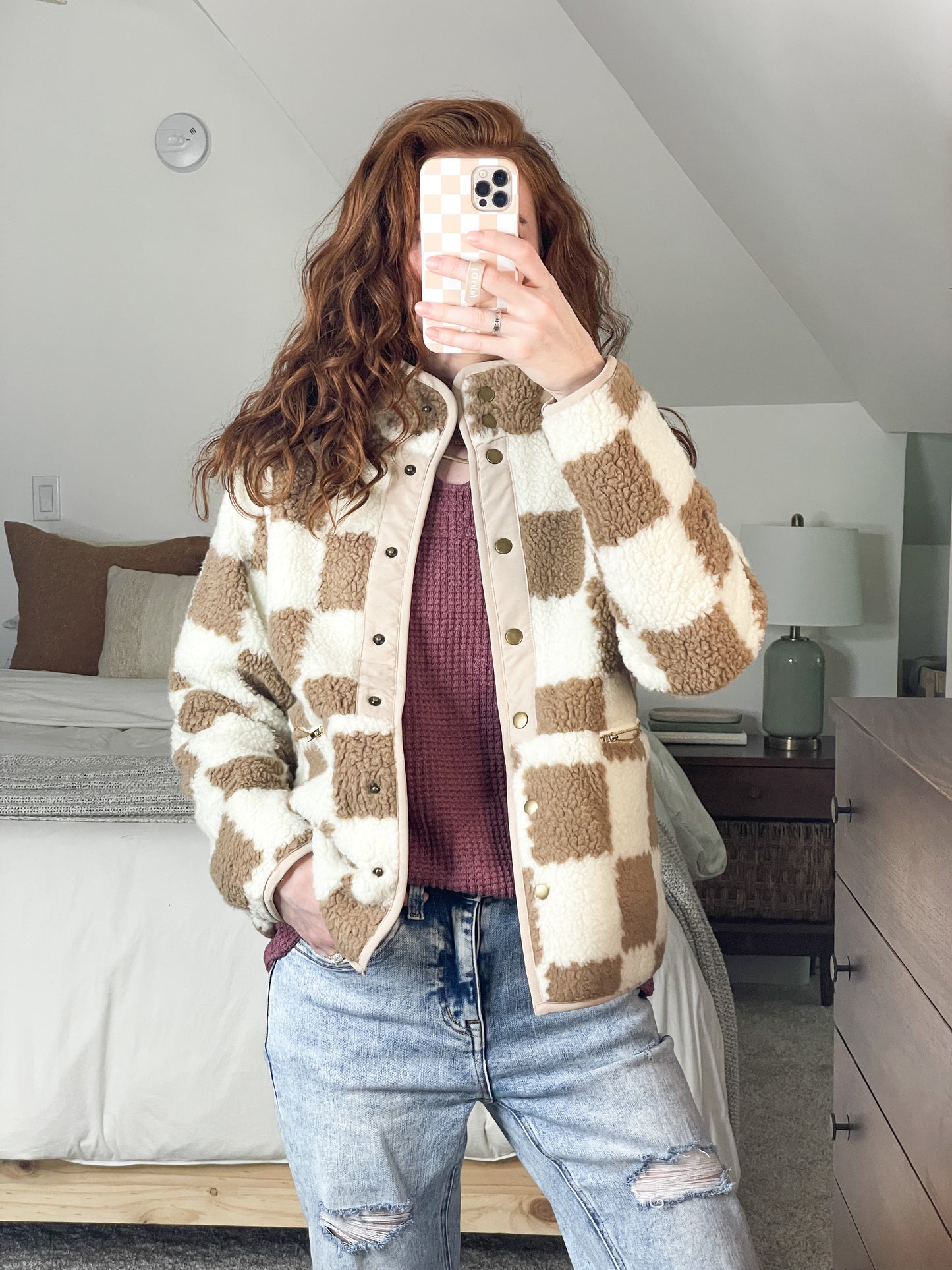 Checkered Sherpa Jacket