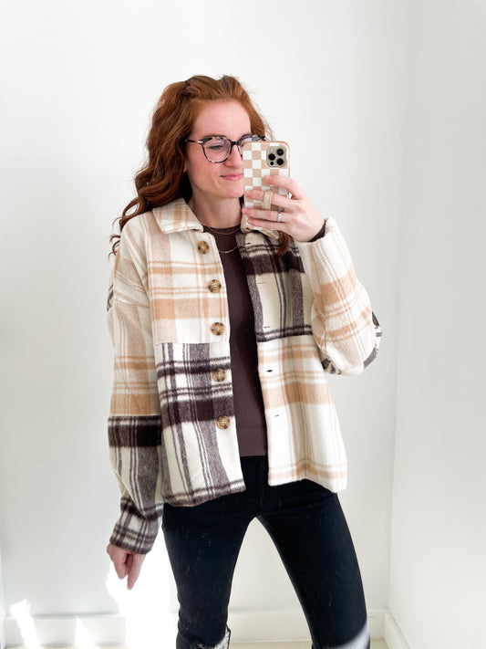 Chocolate Chip Cookie Plaid Jacket