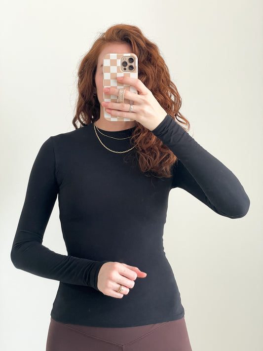 Buttery Activewear Long Sleeve Top | Black